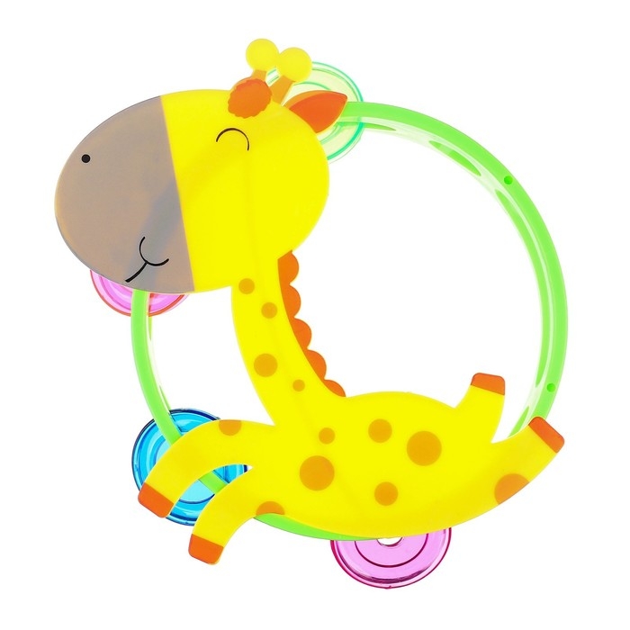 Погремушка - бубен «Жирафик / Лошадка», виды МИКС, Крошка Я Погремушка - бубен «Жирафик / Лошадка», виды МИКС, Крошка Я