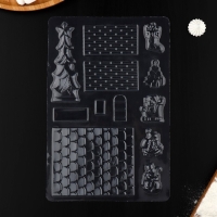 Форма для шоколада новогодняя «Элементы домика», 12 ячеек, 15×8×2,5 см, цвет прозрачный Форма для шоколада новогодняя «Элементы домика», 12 ячеек, 15×8×2,5 см, цвет прозрачный