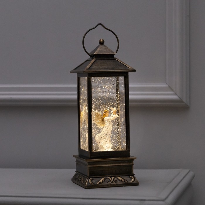 Светодиодная фигура «Фонарь с ангелом» 10 × 27 × 10 см, пластик, батарейки ААх3 (не в комплекте), USB, свечение тёплое белое Светодиодная фигура «Фонарь с ангелом» 10 × 27 × 10 см, пластик, батарейки ААх3 (не в комплекте), USB, свечение тёплое белое