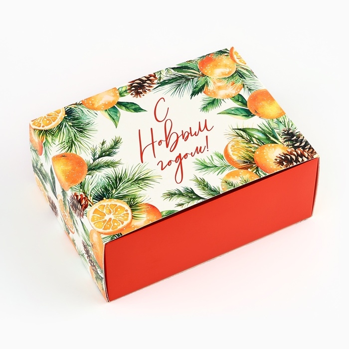 Подарочная коробка складная, новогодняя&laquo;С новым годом!&raquo;, 20 х 15 х 8 см, Новый год