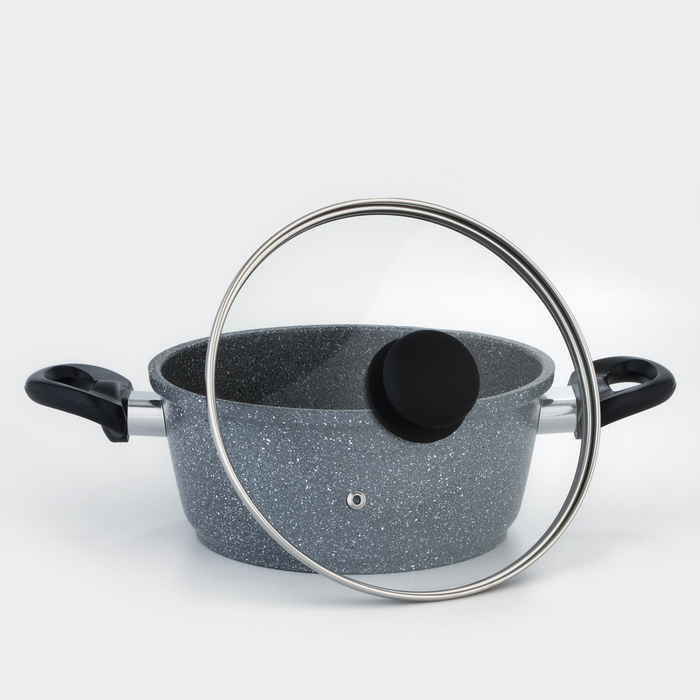 Кастрюля Доляна &laquo;Марбл&raquo;, 2 л, d=20 см, h=9 см, антипригарное покрытие