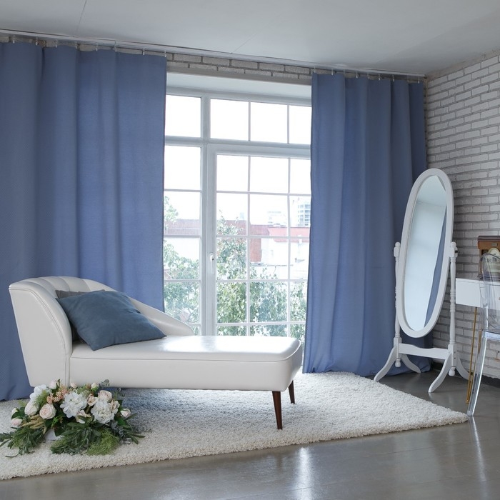 Штора портьерная Этель 220х280 см &laquo;Английский стиль&raquo;, цвет голубой,100% п/э