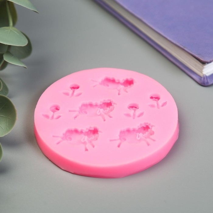 Молд силикон Молд силикон "Барашки и цветочки" 8 предметов 1х7,5х7,5 см