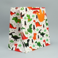 Пакет подарочный, упаковка, &laquo;Динозаврики&raquo;, 38 х 38 х 21 см