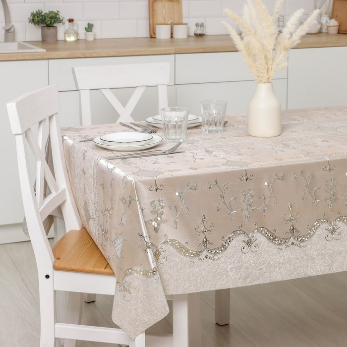 Клеёнка на стол &laquo;Ромбики&raquo;, на тканевой основе, рулон 20 метров, ширина 137 см, толщина 0,25 мм