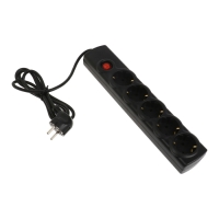 Сетевой фильтр Luazon Lighting, 5 розеток, 1,5 м, 2200 Вт, 3х0.75 мм2, 10 A, 220 В, c предохранителем, черный Сетевой фильтр Luazon Lighting, 5 розеток, 1,5 м, 2200 Вт, 3х0.75 мм2, 10 A, 220 В, c предохранителем, черный