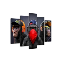 Часы-картина настенные модульные "Обезьяны", бесшумные, 80 х 140 см Часы-картина настенные модульные "Обезьяны", бесшумные, 80 х 140 см