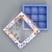 Коробка для конфет, кондитерская упаковка, 9 ячеек, &laquo;Для тебя&raquo;, 14.7 х 14.7 х 3.5 см