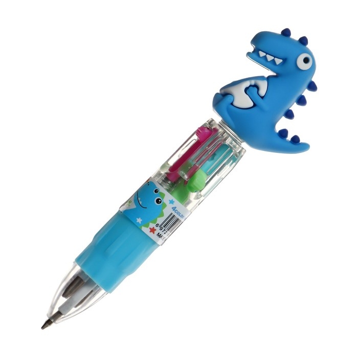 Ручка шариковая автоматическая МИНИ, 4-х цветная, Ручка шариковая автоматическая МИНИ, 4-х цветная, "Дракон", МИКС