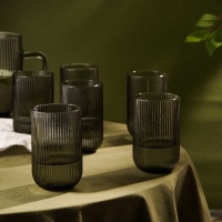 Набор стаканов стеклянный SL Home «Модерн», 400 мл, 8×13 см, цвет графитовый Набор стаканов стеклянный SL Home «Модерн», 400 мл, 8×13 см, цвет графитовый