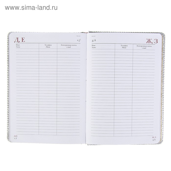 Ежедневник недатированный А5+, 136 листов Sidney Nebraska, обложка искусственная кожа, серебряный срез, ляссе, серебряный