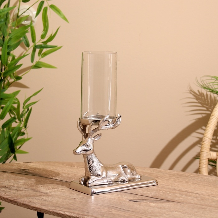 Подсвечник Подсвечник "Олень" алюминий 21х11х35 см