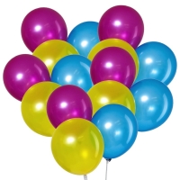 Шар латексный 12", металл, набор 12 шт., цвета МИКС