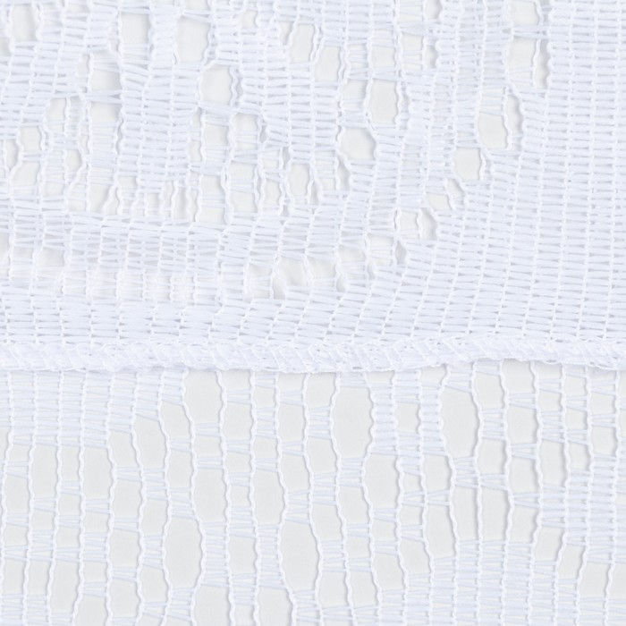 Тюль на кухню без шторной ленты, размер 170х170 см, цвет белый, 100% полиэстер