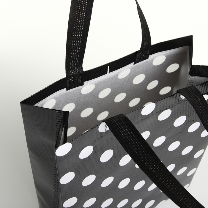 Сумка хозяйственная без застёжки, цвет чёрный/белый Сумка хозяйственная без застёжки, цвет чёрный/белый