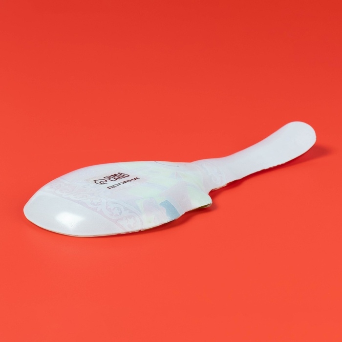 Подставка стеклянная под ложку Доляна &laquo;Снеговик&raquo;, 24&times;10 см