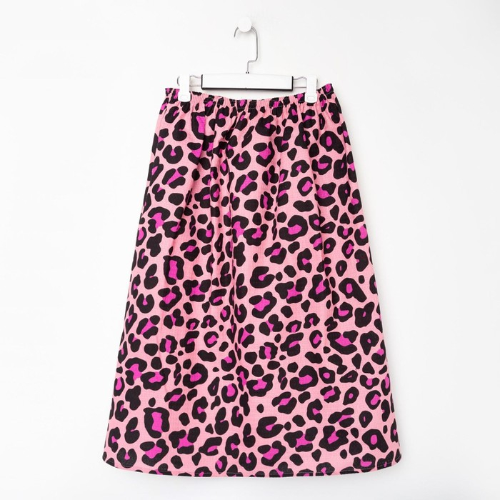 Полотенце для бани Leopard женское парео, 80х150&plusmn;4 см,хл., ваф. полотно, 160 гр/м2