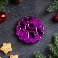 Форма для резных пряников &laquo;Северный олень&raquo;, цвет фиолетовый