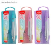 Циркуль из цинкового сплава, Maped Study Collector, с эргономичной головкой, с грифелем, в пластиковом футляре, в комплекте пенал с дополнительным грифелем, микс Циркуль из цинкового сплава, Maped Study Collector, с эргономичной головкой, с грифелем, в пластиковом футляре, в комплекте пенал с дополнительным грифелем, микс