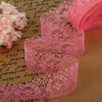 Кружево капроновое, 35 мм &times; 10 &plusmn; 1 м, цвет коралловый