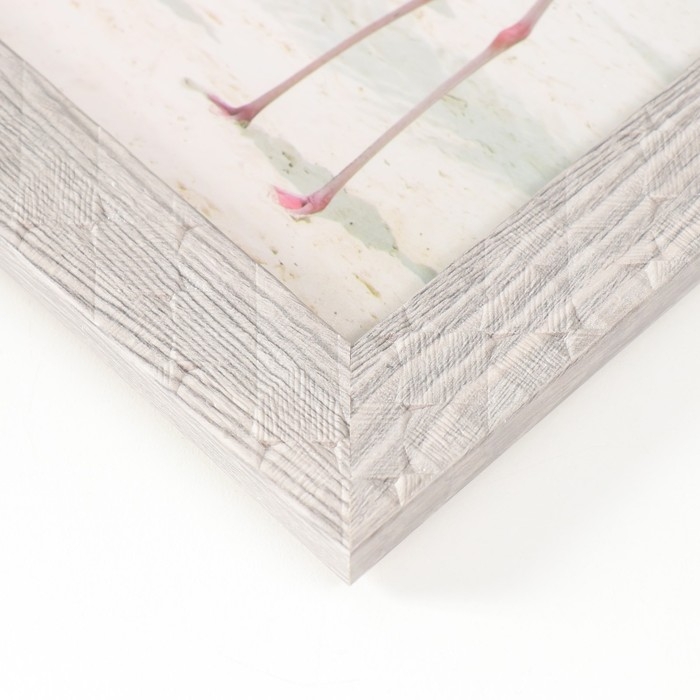 Фоторамка пластик 15х20 см "Ромбы. Текстура дерева" серая 23,5х18,5 см