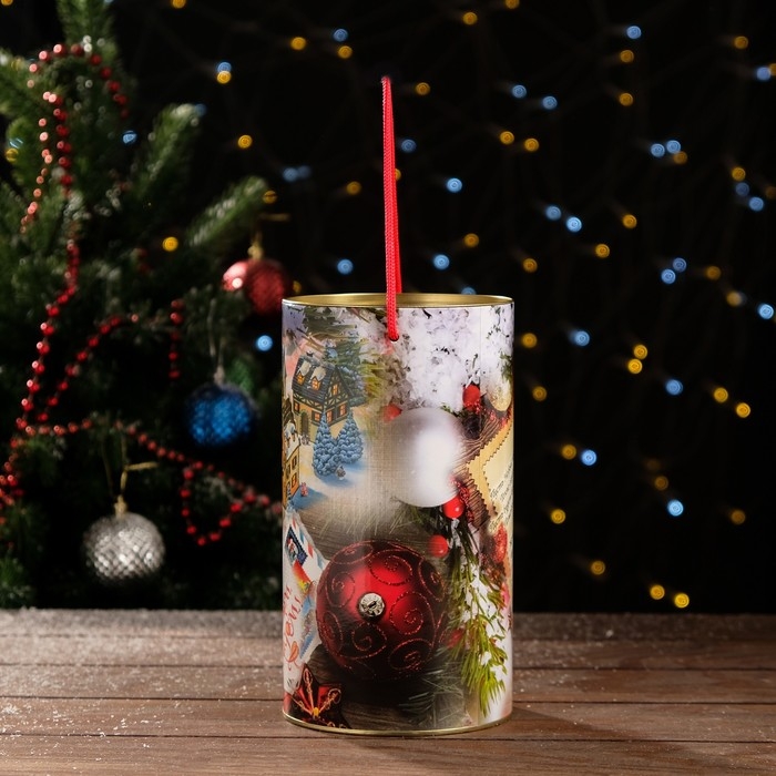 Новый год. Подарочная коробка, тубус &laquo;Добрые пожелания&raquo; 120 х 220 мм (200 мм внутр. высота).