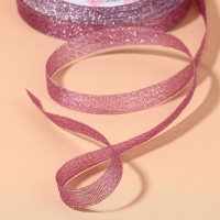 Лента парчовая, 10 мм, 23 ± 1 м, цвет сиреневый №021 Лента парчовая, 10 мм, 23 ± 1 м, цвет сиреневый №021