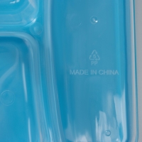 Ланч - бокс пластиковый прямоугольный, 21&times;14,5&times;5,5 см, 3 отделения, цвет МИКС