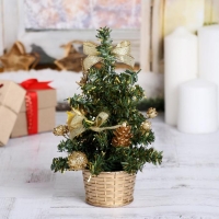 Ёлка декор "Цветы" 20 см, золото Ёлка декор "Цветы" 20 см, золото