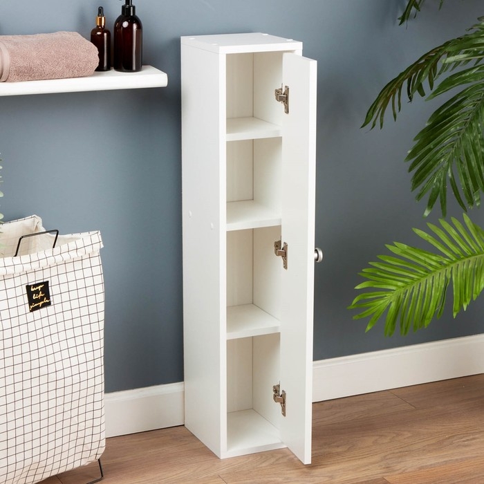 Шкаф-тумба для ванной комнаты 200, белая, 20 х 22 х 95 см