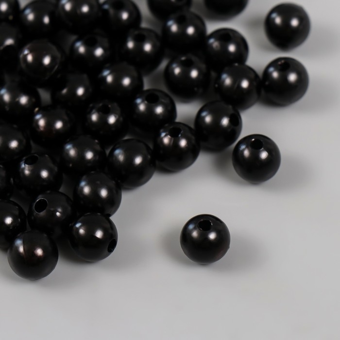 Набор бусин "Жемчуг" d 10 мм, 250 гр, чёрный