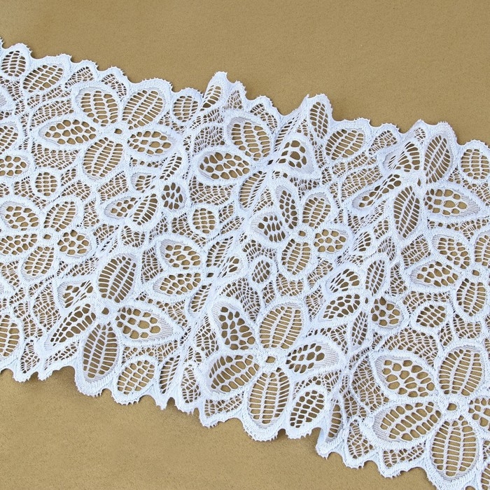 Кружевная эластичная ткань, 180 мм × 2,7 ± 0,5 м, цвет небесно-голубой Кружевная эластичная ткань, 180 мм × 2,7 ± 0,5 м, цвет небесно-голубой