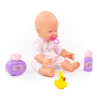Пупс «Весёлый», 35 см, с соской + набор для купания, 3 элемента Пупс «Весёлый», 35 см, с соской + набор для купания, 3 элемента