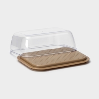 Маслёнка двухсторонняя, 14.5&times;11&times;5.5 см, цвет шоколадный мокко