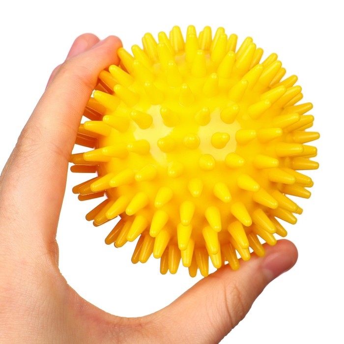 Мяч массажный &oslash;8 см, цвет желтый, Крошка Я