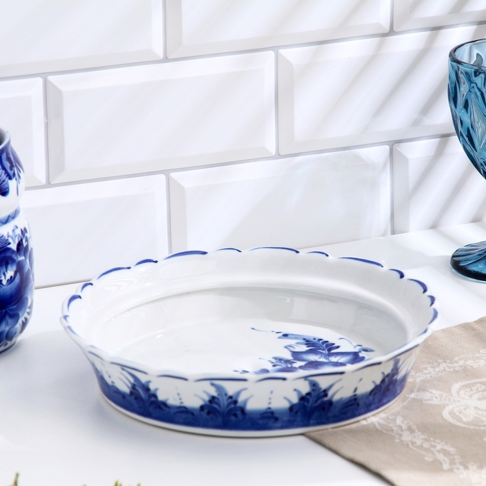 Блинница Блинница "Уточка", d-24см, h-20,5см, гжель, 1 сорт