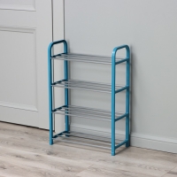 Обувница Доляна, 4 яруса, 42&times;19&times;59 см, цвет синий