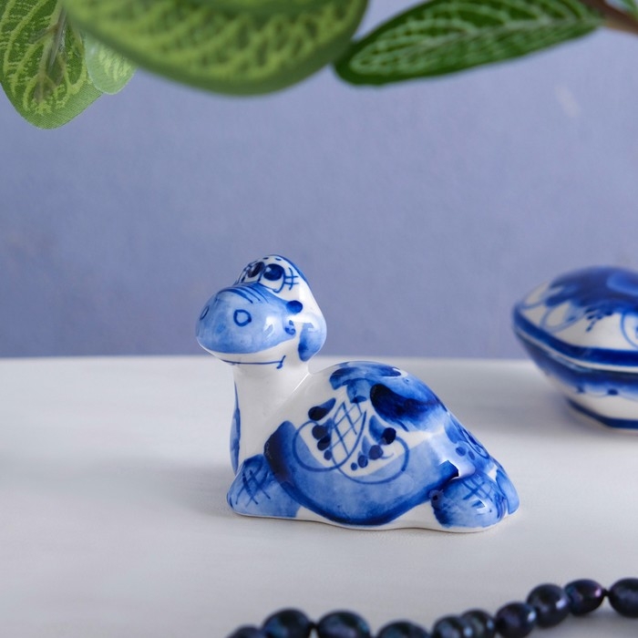Сувенир &laquo;Черепаха с длинной шеей&raquo;, 6 см, гжель