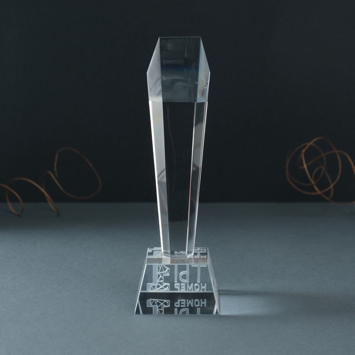 Сувенир стекло стела "Приз - Ты номер 1" 8х8х22 см