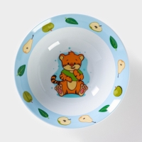 Набор детской посуды из керамики Доляна «Тигрёнок с грушами», 3 предмета: кружка 230 мл, миска 400 мл, тарелка d=18 см, цвет белый Набор детской посуды из керамики Доляна «Тигрёнок с грушами», 3 предмета: кружка 230 мл, миска 400 мл, тарелка d=18 см, цвет белый