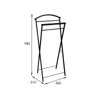 Вешалка костюмная &laquo;Контур&raquo;, 44&times;31&times;98 см, цвет чёрный