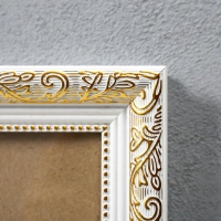 Фоторамка пластик 30х45 см, золото с белым (пластиковый экран)