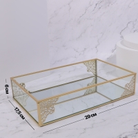 Органайзер для хранения «GREAT», стеклянный, с зеркальным дном, 1 секция, 29 × 17,5 × 6 см, цвет прозрачный/медный Органайзер для хранения «GREAT», стеклянный, с зеркальным дном, 1 секция, 29 × 17,5 × 6 см, цвет прозрачный/медный