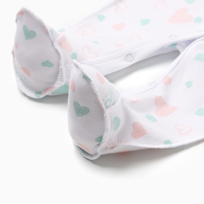 Комбинезон детский с закрытыми ножками, цвет белый, рост 74 см (6-9 мес)