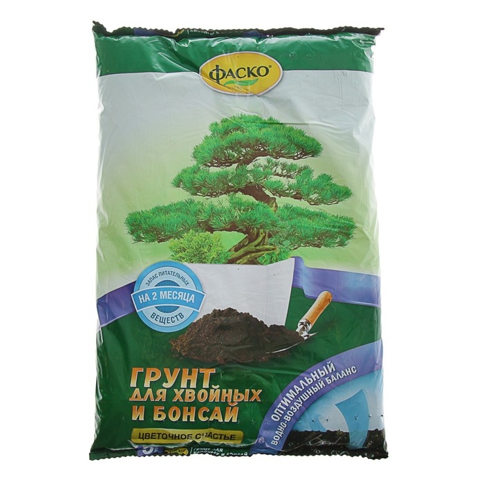 Почвогрунт Фаско Для хвойных и бонсай Цветочное счастье, 5 л Почвогрунт Фаско Для хвойных и бонсай Цветочное счастье, 5 л