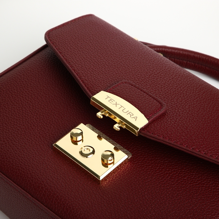 Сумка женская на клапане, TEXTURA, маленький размер, цвет бордовый Сумка женская на клапане, TEXTURA, маленький размер, цвет бордовый