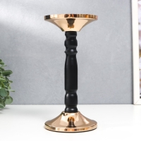 Подсвечник металл на 1 свечу "Чёрная колонна" золото 18,5х9х9 см Подсвечник металл на 1 свечу "Чёрная колонна" золото 18,5х9х9 см