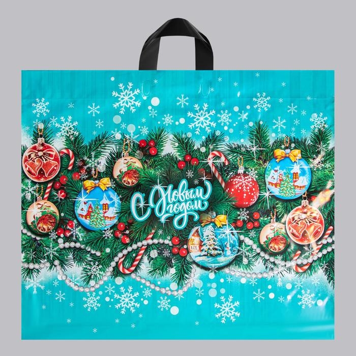 Новый год. Пакет Новый год. Пакет "Снежное варьете", полиэтиленовый с петлевой ручкой, 60х50 см.