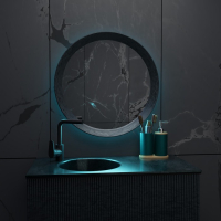 Набор аксессуаров для ванной комнаты &laquo;Натура&raquo;, 2 предмета (дозатор 400 мл, стакан, на подставке), цвет зелёный