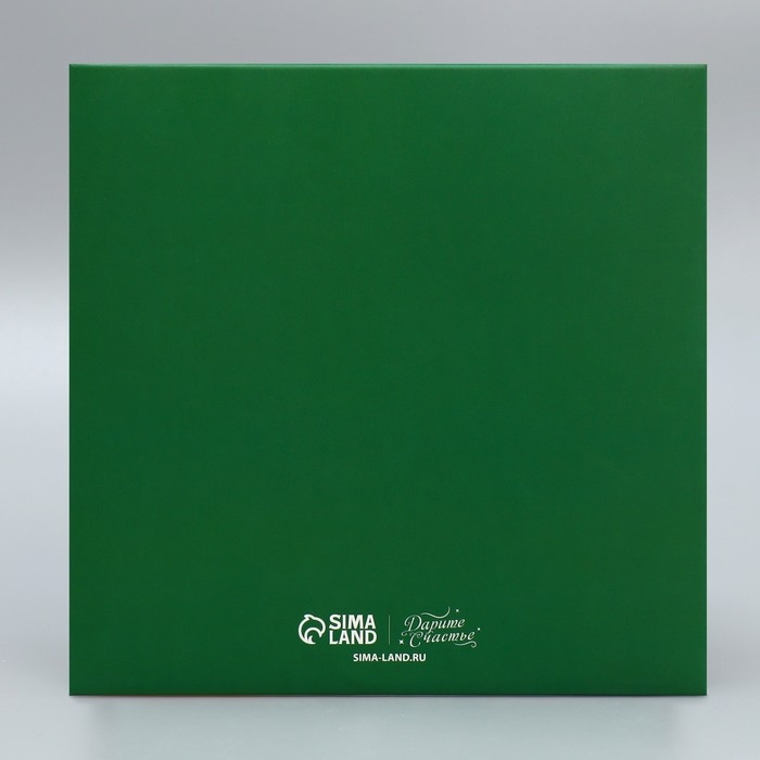 Коробка складная на 4 капкейка с окном &laquo;С Новым годом&raquo;, 16 х 16 х 10 см, Новый год